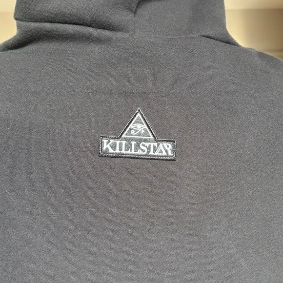 Killstar Black High Low Hoodie Cape Cloak Dress Tunic - Picture 8 of 15